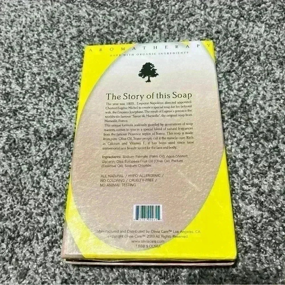 Olivia Care Bath and Body Bar Verbena Soap 4 Pack Gift Box Organic, Vegan & NIB - Picture 3 of 7